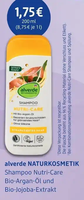 dm drogerie alverde NATURKOSMETIK Shampoo Nutri-Care 200 ml Angebot