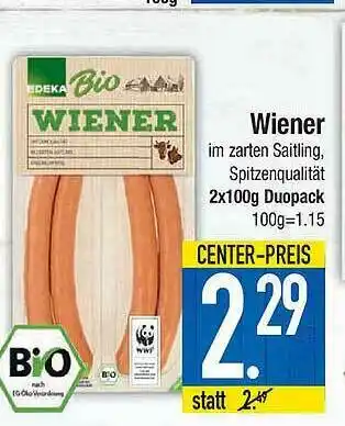 E-Center Edeka Bio Wiener Angebot