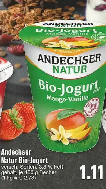 E-Center Andechser Natur Bio-joghurt Angebot