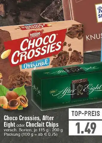 E-Center Choco Crossies , After Eight Oder Choclait Chips Angebot