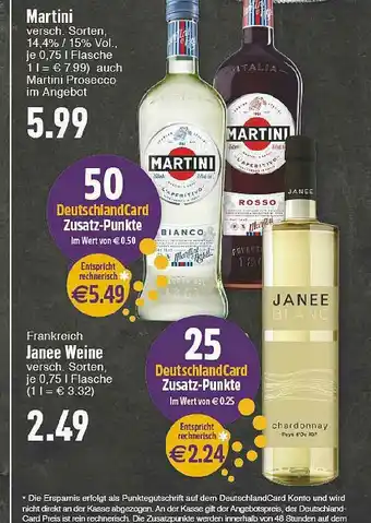 E-Center Martini, Frankreich Janee Weine Angebot