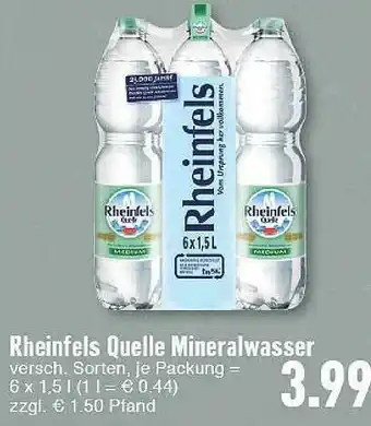 E-Center Rheinfels Quelle Mineralwasser Angebot