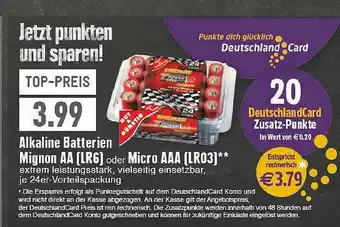 E-Center Alkaline Batterien Mignon Aa (LRG) Oder Micro AAA (LR03) Angebot