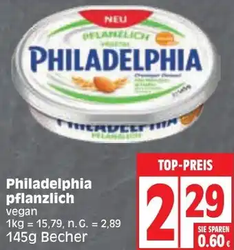 Edeka Philadelphia pflanzlich 145 g Becher Angebot