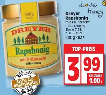 Edeka Dreyer Rapshonig 500 g Glas Angebot