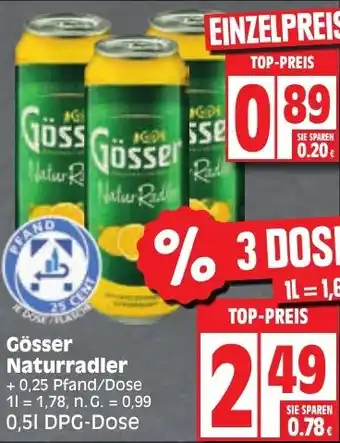 Edeka Gösser Naturradler 0,5 L DPG Dose Angebot