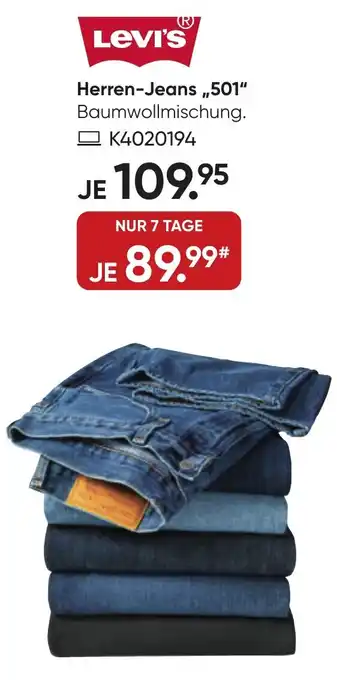 Galeria Levi's Herren-Jeans ,,501" Angebot