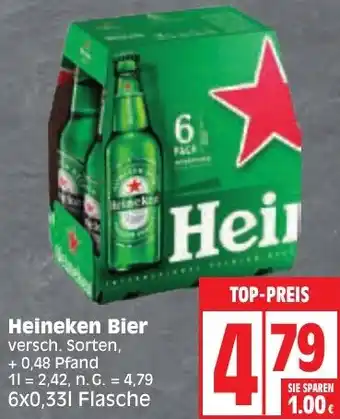 Edeka Heineken Bier 6x0,33 L Flasche Angebot