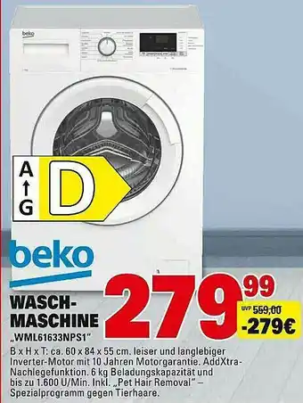 Edeka Beko Wasch-maschine Angebot