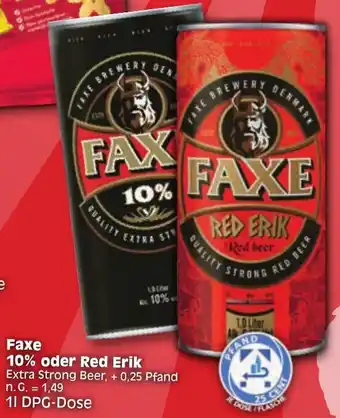 Edeka Faxe 10% oder Red Erik 1L DPG-Dose Angebot