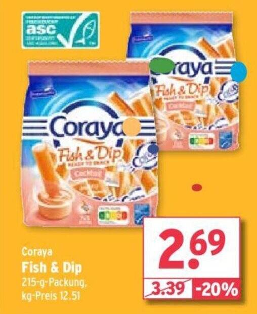 Coraya Fish & Dip 215gPackung Angebot bei Wasgau