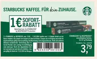 Wasgau STARBUCKS by NESPRESSO verschiedene Sorten, 51-57-g-Packung Angebot