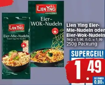 Elli Markt Lien Ying Eier-Mie Nudeln oder Eier Wok Nudeln 250g Packung Angebot