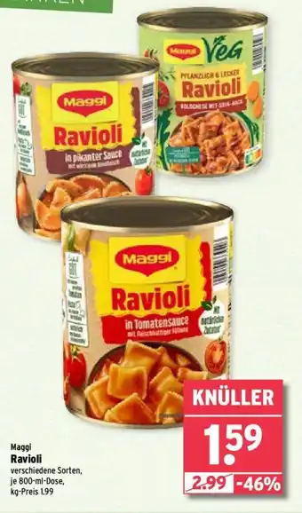 Wasgau Maggi Ravioli verschiedene Sorten, je 800-ml-Dose Angebot