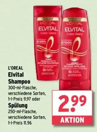 Wasgau L'OREAL Elvital Shampoo 300ml o. Spülung 250-ml Angebot