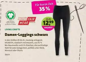 Denns BioMarkt Living Crafts Damen-leggings Schwarz Angebot