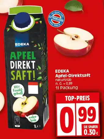 Elli Markt EDEKA Apfel-Direktsaft 1 L Packung Angebot