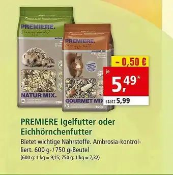 Fressnapf Premiere Igelfutter Oder Eichhörnchenfutter Angebot