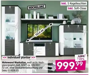 Möbel Boss Wohnwand Manhattan Angebot