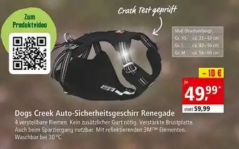 Fressnapf Dogs Creek Auto-sicherheitsgeschirr Renegade Angebot