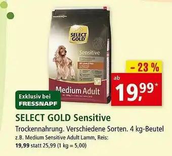 Fressnapf Select Gold Sensitive Trockennahrung Angebot