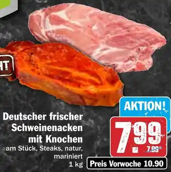 Hit Deutscher frischer Schweinenacken mit Knochen 1 kg Angebot