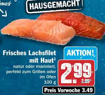 Hit Frisches Lachsfilet mit Haut 100 g Angebot