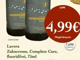 LPG Biomarkt Lavera Zahncreme, Complete Care, Fluoridfrei Angebot