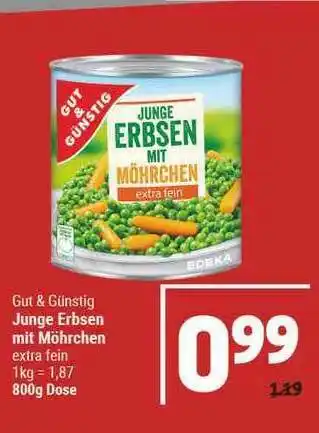 Marktkauf Gut & Günstig Junge Erbsen Mit Möhrchen Angebot