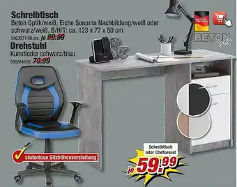 Poco Schreibtisch, Drehstuhl Angebot