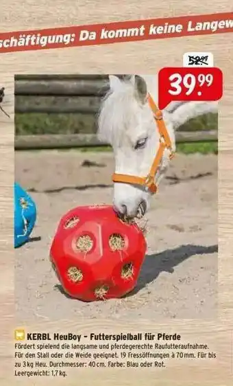 Raiffeisen Markt Kerbl Heuboy-futterspielball Für Pferde Angebot