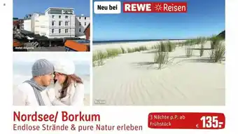 REWE Reisen Nordsee & Borkum Endlose Strände & Pure Nature Erleben Angebot