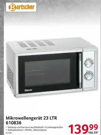 Selgros Mikcrowellengerät 23 Ltr Bartscher Angebot