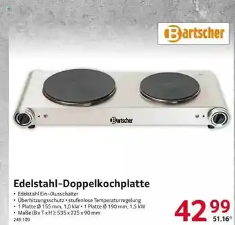 Selgros Edelstahl-doppelkochplatte Bartscher Angebot