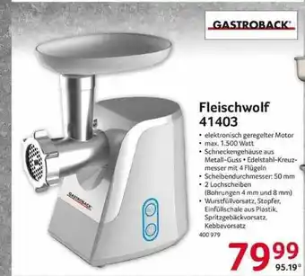 Selgros Gastroback Fleischwolf 41403 Angebot