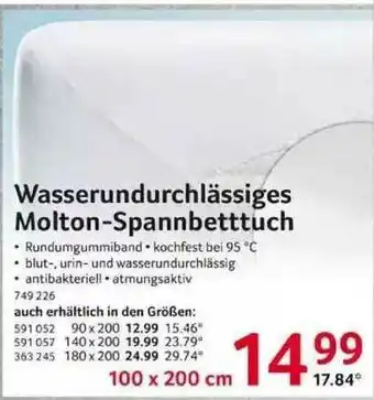 Selgros Wasserundurchlässiges Molton-spannbetttuch Angebot