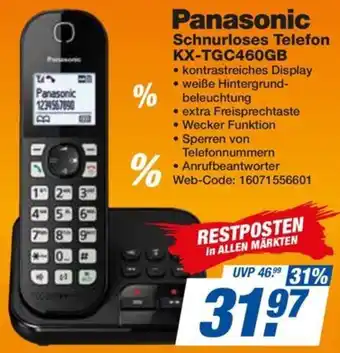 expert Octomedia Panasonic Schnurloses Telefon KX-TGC460GB Angebot