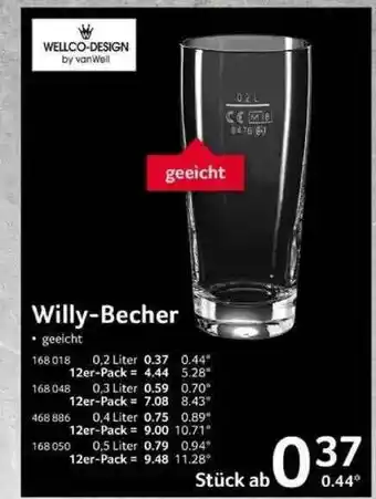 Selgros Willi-becher Wellco-design Angebot