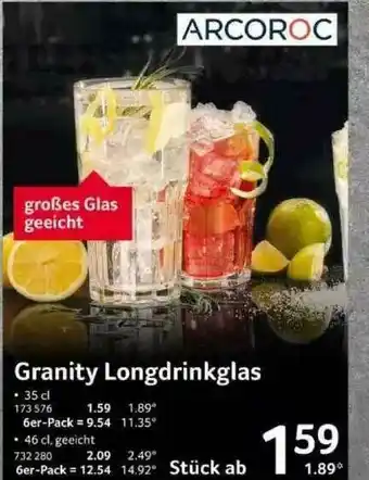 Selgros Arcoroc Granity Longdrinkglas Angebot