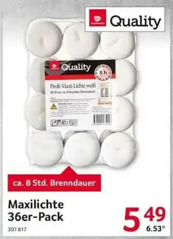 Selgros Quality Maxilichte 36er-pack Angebot