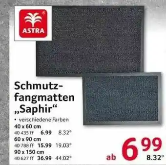 Selgros Astra Schmutzfangmatten „saphir” Angebot