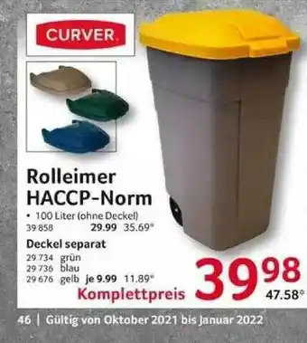 Selgros Curver Rolleimer Haccp-norm Angebot