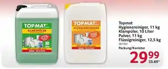 Selgros Topmat Hygienereiniger, Klaspüler, Pulver Oder Flüssigreiniger Angebot