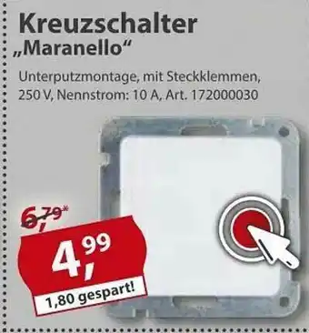 Sonderpreis Baumarkt Kreuzschalter „maranello” Angebot