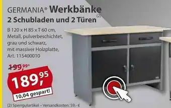 Sonderpreis Baumarkt Germania Werkbänke 2 Schubladen Und 2 Türen Angebot