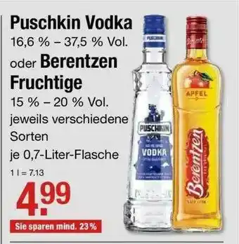 V Markt Puschkin Vodka Oder Berentzen Fruchtige Angebot