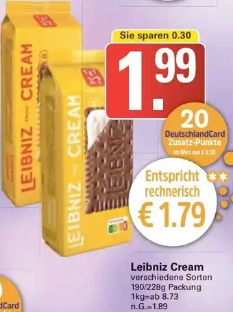 WEZ Leibniz Cream 190/228g Packung Angebot