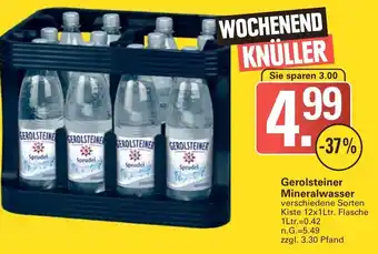 WEZ Gerolsteiner Mineralwasser Kiste 12x1Ltr. Flasche Angebot