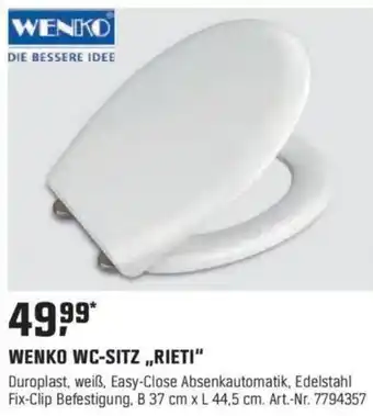 OBI WENKO WC-SITZ „RIETI" Angebot