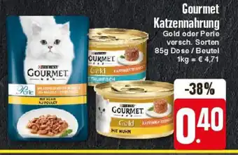 Edeka Gourmet Katzennahrung 85g Angebot